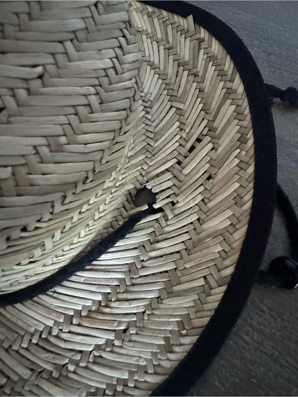Binky Straw Hat - Natural with Black Trim